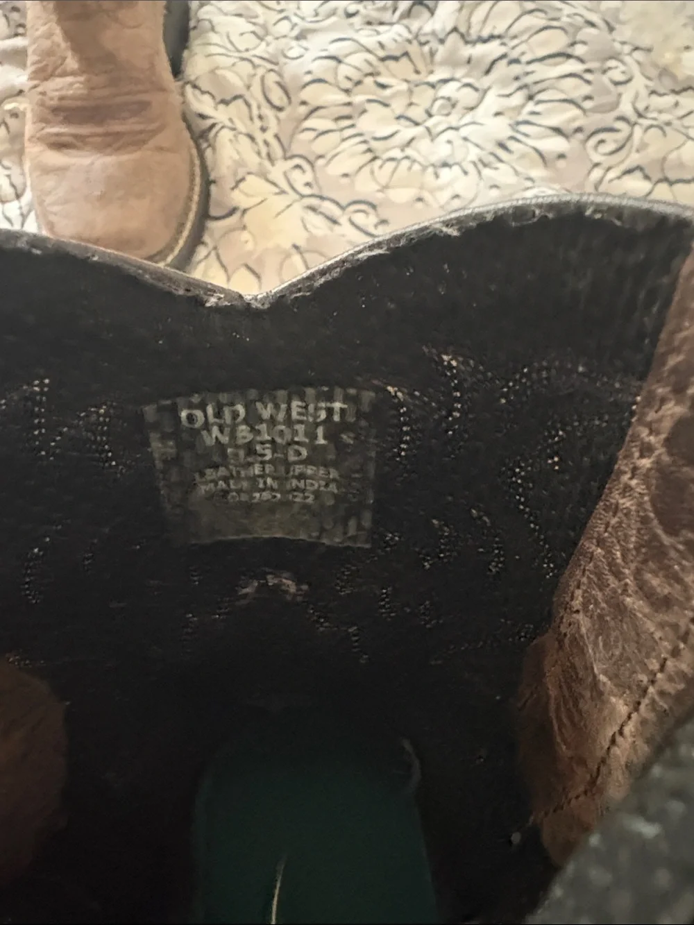 Old West Tan Brown Kids Western Pull-On Boots toddler size 9.5